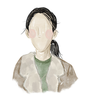 Watercolor illustration of Angela Tran.